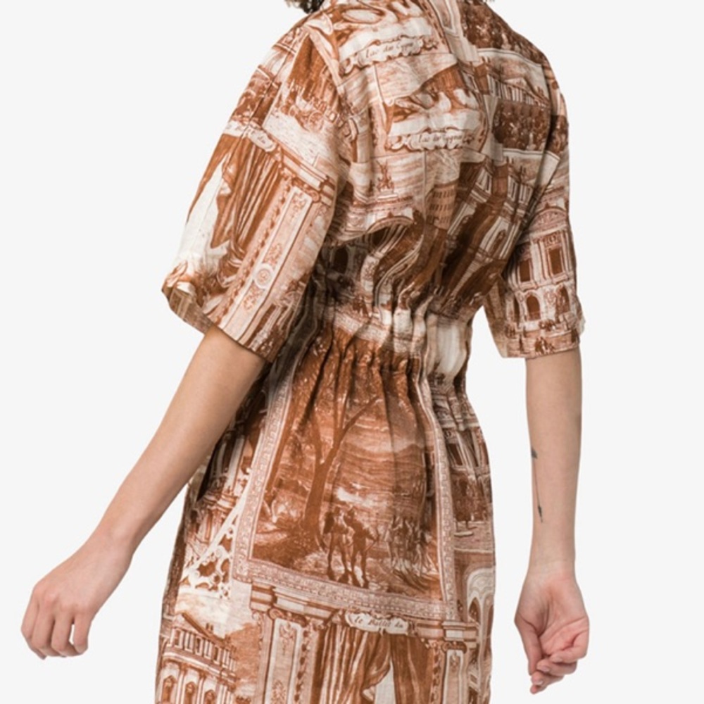 Acne Studio Linen Print Buttoned Shirt Dress M - Picture 12 of 16